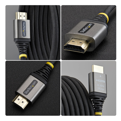 StarTech.com HDMI2-FLEX-4K60-1M. Kabellänge: 1 m, Anschluss 1: HDMI Typ A (Standard), Steckverbinder 1 Geschlecht: Stecker