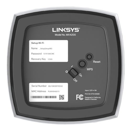 Linksys Velop MX8400 Wi-Fi 6 IEEE 802.11 a/b/g/n/ac/ax Ethernet Wireless Router - Tri Band - 2.40 GHz ISM Band - 5 GHz UNI