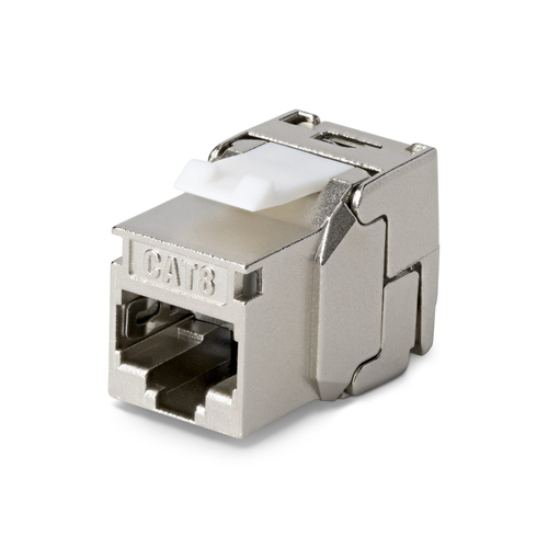 StarTech.com Jack Keystone Cat8, Lot de 6 Prises Ethernet RJ45 Keystone, Prise Murale STP Cat8, 180 Degrés Sans Outil - Bl
