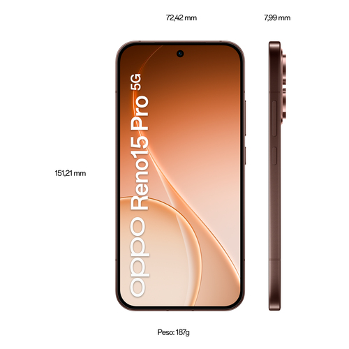 OPPO Reno15 Pro 5G AI Smartphone, Tripla fotocamera 200+50+50MP, Selfie 50MP, Display 6.32” 120HZ AMOLED FHD+, 6200mAh, RA