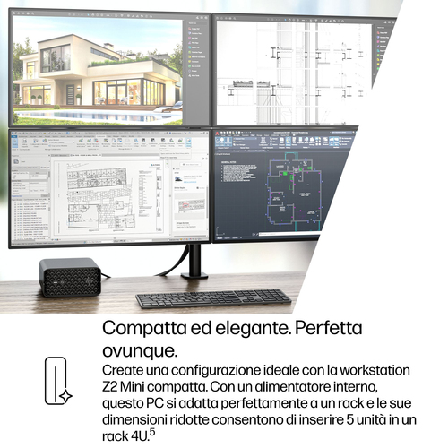 Workstation HP Z2 Mini G1a - 1 x AMD Ryzen AI MAX PRO 390 - 64 GB - 1 TB SSD - Mini PC - Jet Black - AMD Chip - Windows 11