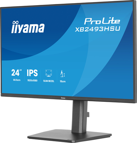 iiyama ProLite XB2493HSU-B1 24" Class Full HD LED Monitor - 16:9 - Matte Black - 60.5 cm (23.8") Viewable - In-plane Switc
