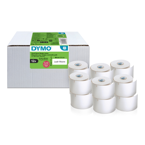 Etiquette personnalisable Dymo LabelWriter - 89 mm Hauteur x 41 mm Largeur - Rouleau - Amovible Adhésif - Blanc - Papier -