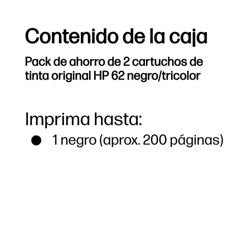 INK CARTRIDGE NO 62 B/C/M/Y