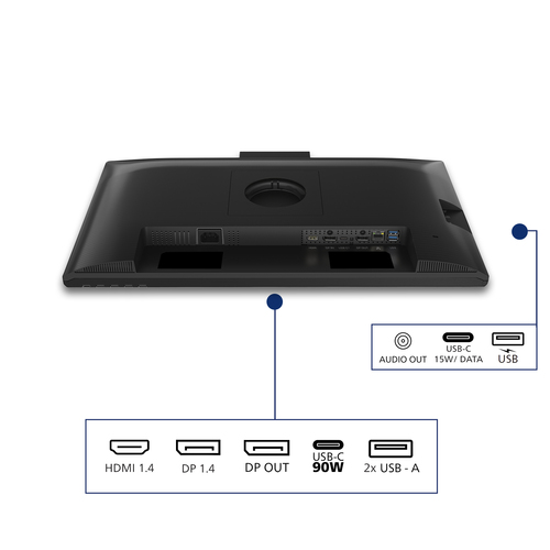 Philips 24B2U3301H 24 Zoll Klasse Webcam Full HD LED-Monitor - 16:9 Format - Schwarz - 60,5 cm (23,8 Zoll) Viewable - IPS-