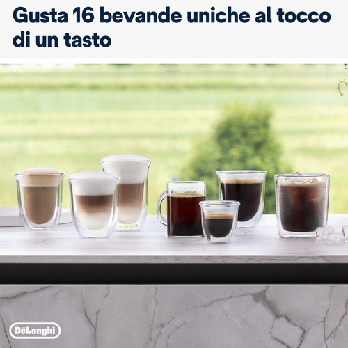 De?Longhi Rivelia - Macchina Automatica per Caffè in Chicchi, 16 bevande one-touch, Display touch Beige (EXAM440.55.BG). T
