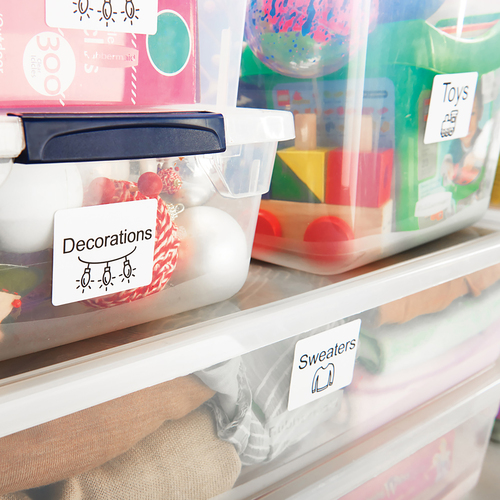 Mehrzwecketikett Dymo 11354 - 32 mm Breite x 57 mm Länge - Rechteck - Thermodirekt, Thermotransfer - Weiß - 1000 / Rolle -