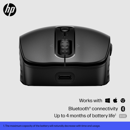 HP 695 Maus - Bluetooth - 7 Taste(n) - 6 Programmable Button(s) - Schwarz - Kabellos - wiederaufladbar - 4000 dpi Auflösun
