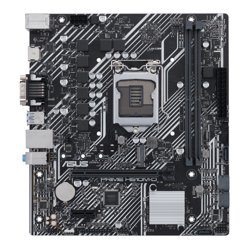 ASUS PRIME H510M-D. Fabricant de processeur: Intel, Socket de processeur (réceptable de processeur): LGA 1200, Processeurs