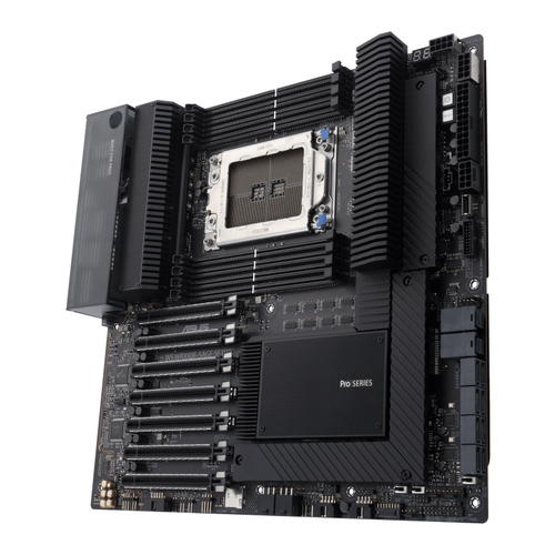 ASUS WRX80E-SAGE SE WIFI. Fabricant de processeur: AMD, Socket de processeur (réceptable de processeur): Socket SP3, Proce