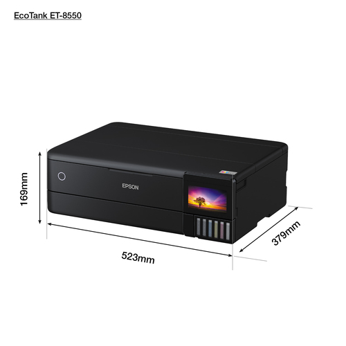 Stampante multifunzione a getto di inchiostro Epson ET-8550 Wireless EcoTank - Colore - Nero - Fotocopiatrice/Stampante/Sc