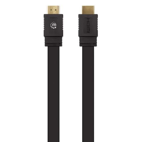 Manhattan HDMI 4K@60Hz Cable with Ethernet - Flat, 0.5m, Suitable for ALL 4K & 1080p/HD uses - when upgrading now or have 