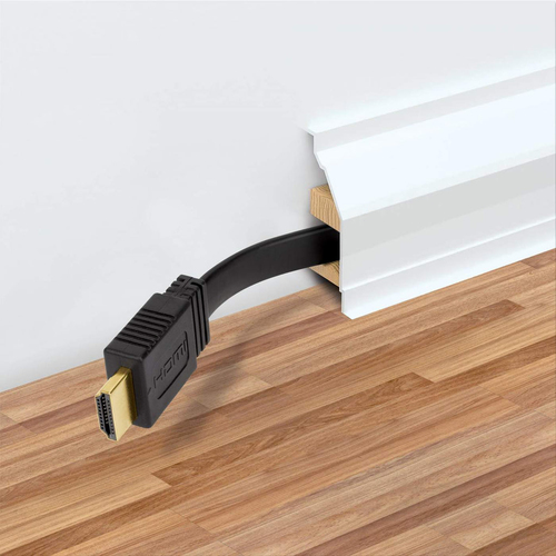 Manhattan HDMI 4K@60Hz Cable with Ethernet - Flat, 0.5m, Suitable for ALL 4K & 1080p/HD uses - when upgrading now or have 