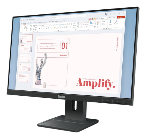 Lenovo ThinkVision E24-40 24" Class Full HD LED Monitor - 16:9 - Raven Black - 60.5 cm (23.8") Viewable - In-plane Switchi