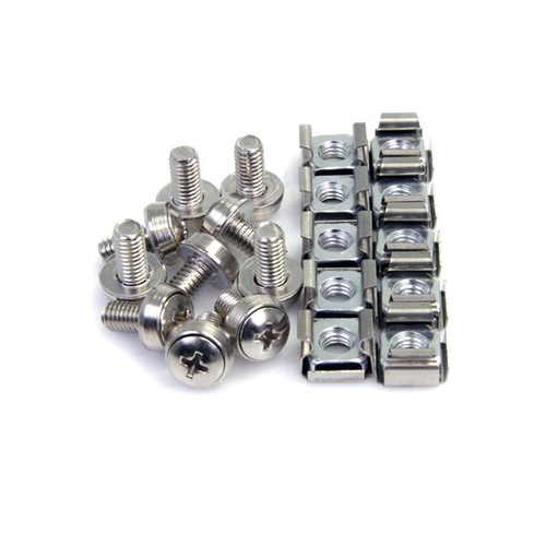 StarTech.com 100 Pkg M6 Mounting Screws and Cage Nuts for Server Rack Cabinet - Rack Screw, Cage Nut - Stainless Steel - S