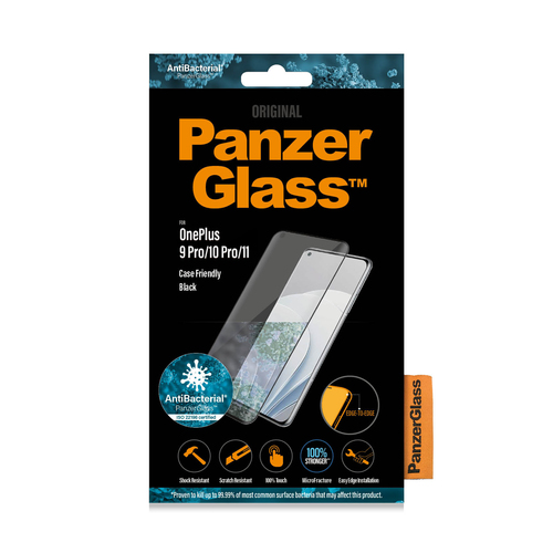 PanzerGlass Original Tempered Glass Screen Protector - Black, Transparent - 1 - For 17 cm (6.7") LCD Smartphone - Fingerpr