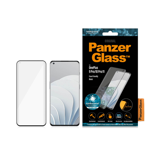 PanzerGlass Original Tempered Glass Screen Protector - Black, Transparent - 1 - For 17 cm (6.7") LCD Smartphone - Fingerpr