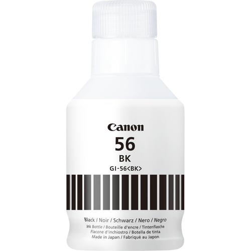 Canon GI-56BK Refill Ink Bottle - Black - Inkjet - 6000 Pages - 1 Piece