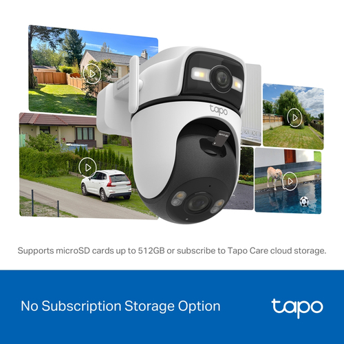 TP-Link Tapo Outdoor Dual Lens Pan/Tilt Security Camera. Type: IP security camera, Placement supported: Outdoor, Connectiv