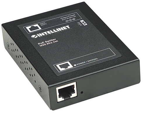 Intellinet 560443 PoE Splitter - 12 V DC, 4 A Output - 1 x 10/100Base-TX Input Port(s) - 1 x 10/100Base-TX Output Port(s) 