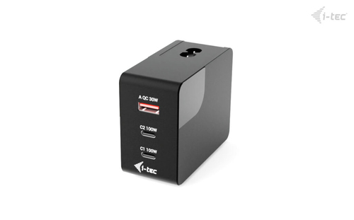 i-tec 100 W AC Adapter - Universal Adapter - 3 USB - 2 USB Type-C - For Notebook, Tablet PC, Smartphone, Earbud, Smart Wat