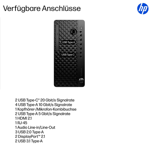 Desktop Computer HP EliteDesk 8 G1i - Intel Core Ultra 7 265 - vPro-Technologie - 32 GB - 1 TB PCI Express NVMe SSD - Towe