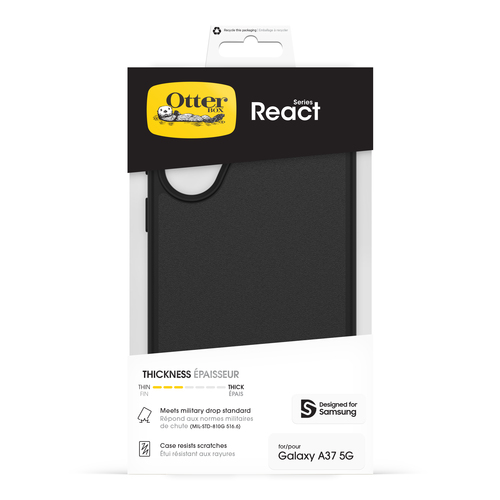 OtterBox React Estojo para Samsung Smartphone - Preto - Resistente a quedas, Resistente a arranhões - Policarbonato, Borra