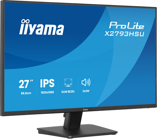 Moniteur LED iiyama ProLite X2793HSU-B1 27" Classe Full HD - 16:9 - Noir mat - 68,6 cm (27") Viewable - Technologie IPS - 