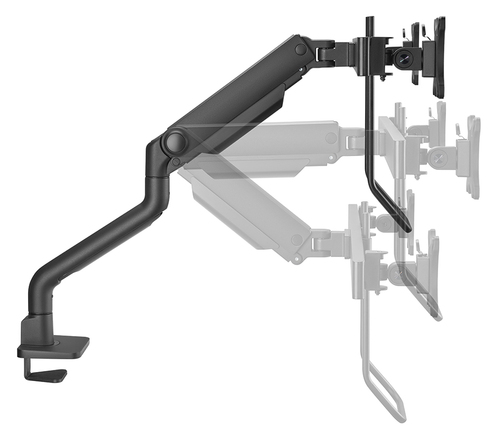 Neomounts NEXT One Mounting Arm for Monitor, Display - Black - Height Adjustable - 2 Display(s) Supported - 43.2 cm to 68.