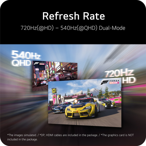 LG UltraGear GX7 WOLED 27-inch 4th Gen. QHD Gaming Monitorㅣ27GX790B with Dual-Mode(720Hz@HD, 540Hz@QHD), 0.02ms(GtG), DP2.