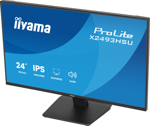 Moniteur LED iiyama ProLite X2493HSU-B1 24" Classe Full HD - 16:9 - Noir mat - 60,5 cm (23,8") Viewable - Technologie IPS 