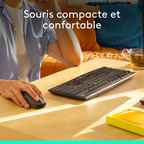 Logitech MK295 Silent. Facteur de forme du clavier: Taille réelle (100 %). Style de clavier: Droit. Technologie de connect