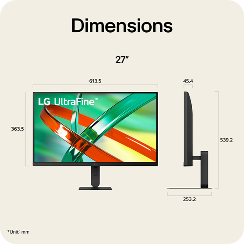 LG UltraFine™ U7 27U710B-B, 27-inch UHD 4K UHD IPS monitor. Display diagonal: 68.6 cm (27"), Display resolution: 3840 x 21