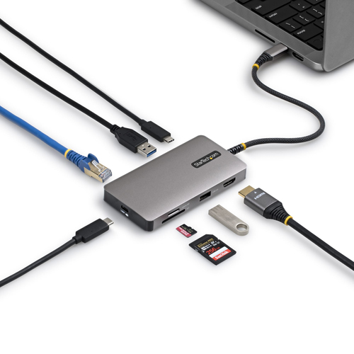 StarTech.com 9 Anschluss(e) USB 3.2 Typ C Docking Station für Notebook, Mobile Workstation, Kartenleser, Tastatur, Maus, M