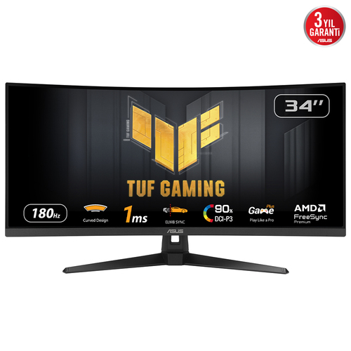 ASUS TUF Gaming VG34VQ3B. Dimensioni diagonale schermo: 86,4 cm (34"), Risoluzione del display: 3440 x 1440 Pixel, Tipolog