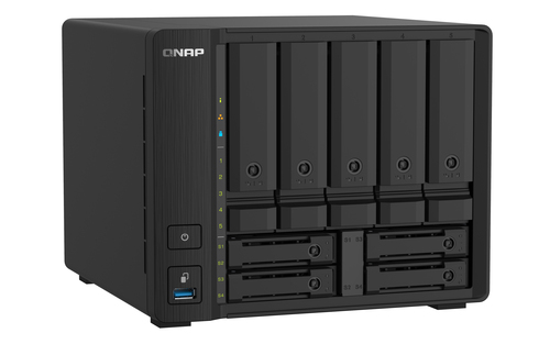 QNAP TS-932PX-4G 9 x Total de compartimentos Sistema de armazenamento SAN/NAS - 512 MB Flash Memory Capacity Quad-core (4 