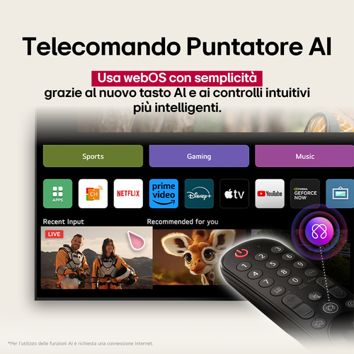 LG NanoCell AI 43NANO81A6A TV Serie NANO81 43'' 4K, α7 Gen8, HDR10, 20W, 3 HDMI con Game Optimizer, Smart TV WebOS 25. Dim