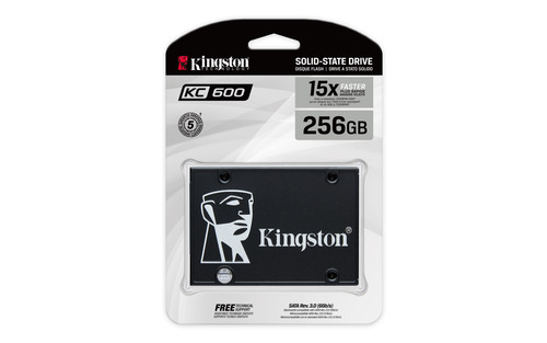 Kingston Technology 256G SSD KC600 SATA3 2.5". SSD capacity: 256 GB, SSD form factor: 2.5", Read speed: 550 MB/s, Write sp
