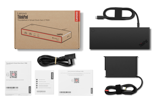 Lenovo ThinkPad Thunderbolt 4 Smart Dock Gen2 7500. Connectivity technology: Wired, Host interface: Thunderbolt 4, USB Pow