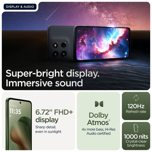 Motorola moto g56 5G . Display diagonal: 17.1 cm (6.72"), Display resolution: 2400 x 1080 pixels. Processor frequency: 2.6