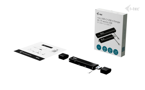 i-tec USB-C/USB-A Dongle SD, TF and 2x USB (1x USB-A, 1x USB-C). Host interface: USB 3.2 Gen 1 (3.1 Gen 1) Type-A + Type-C