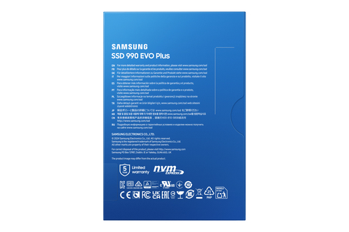 Samsung MZ-V9S2T0. SSD capacity: 2 TB, SSD form factor: M.2, Read speed: 7250 MB/s, Write speed: 6300 MB/s, Component for: PC