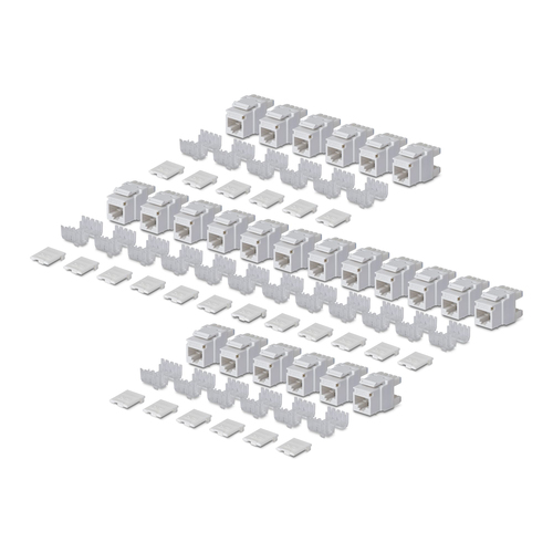StarTech.com Jack Keystone Cat6, Lot de 24 Prises Ethernet RJ45 Keystone, Prise Murale UTP Cat6, Connecteur à 180° 110 Pun