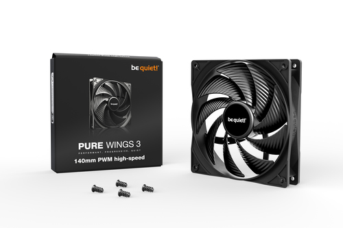 be quiet! Pure Wings 3 Kühllüfter - PC - 140 mm Maximum Fan Diameter - 208,30m³/h Maximum Airflow - 1800 U/Min - Schwarz