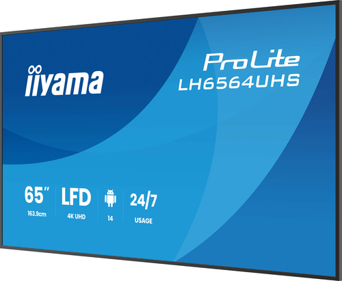 iiyama LH6564UHS-B1AG. Produktdesign: Digital Signage Flachbildschirm. Bildschirmdiagonale: 165,1 cm (65"), Display-Auflös