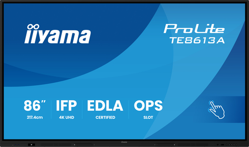 iiyama ProLite TE8613A-B2AG 2174,24 mm 4K UHD LCD Collaboration Display - Rockchip Cortex A72 + A53 - 8 GB - Touchscreen -