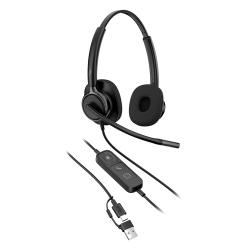 Poly Mission 400 425 Kabel Kopfbügel, Auf den Ohren Stereo Headset - Schwarz - Microsoft-Teams-Zertifizierung - Binaural -