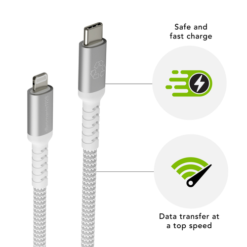 dbramante1928 ApS re-charge Pro 1.20 m Lightning/USB-C Data Transfer Cable - 30 / Carton - Cable for Charger - 480 Mbit/s 