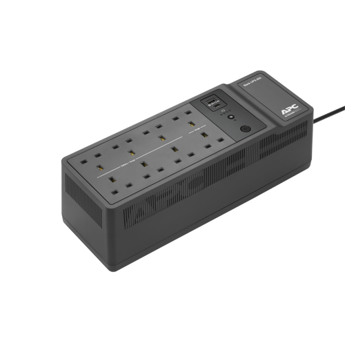 APC Back-UPS BE850G2-UK - 8x BS 1363 outlets, 850VA, 2 USB chargers, 1 USB data port. UPS topology: Standby (Offline), Out
