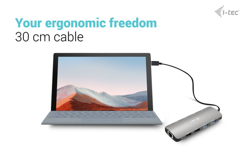 i-tec USB Type C Docking Station for Notebook, Tablet, Monitor - Grey - 2 Displays Supported - 4K, Full HD, QHD - 3840 x 2